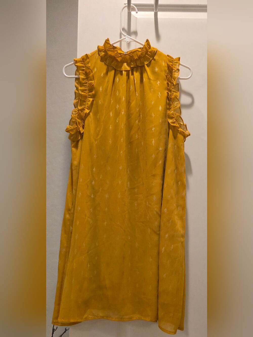 glam Mustard Yellow Ruffle Sleeve Dress